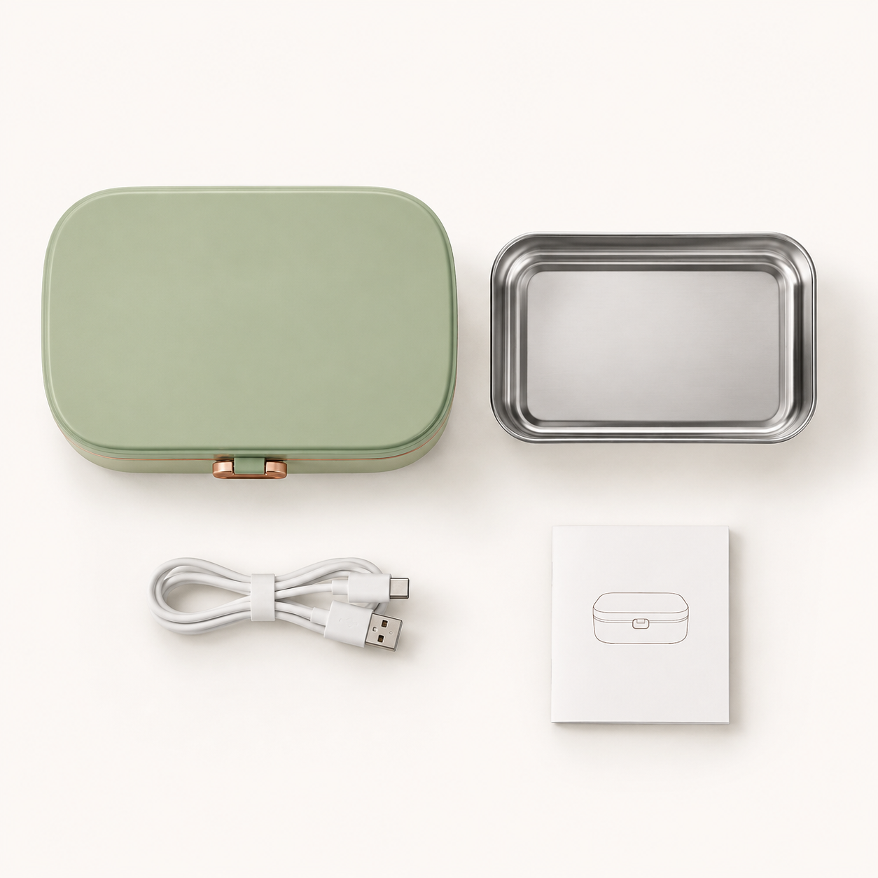 MIOKA Pure — Lunch Box Chauffante Compacte Inox 304 600ml | Sans Micro-ondes