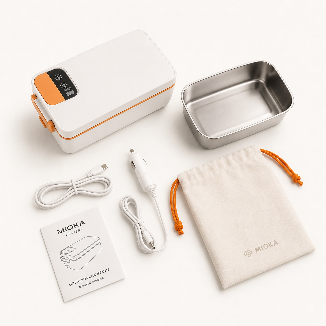 MIOKA Freedom — Lunch Box Chauffante Autonome 40W Batterie 10 000mAh | Sans Prise