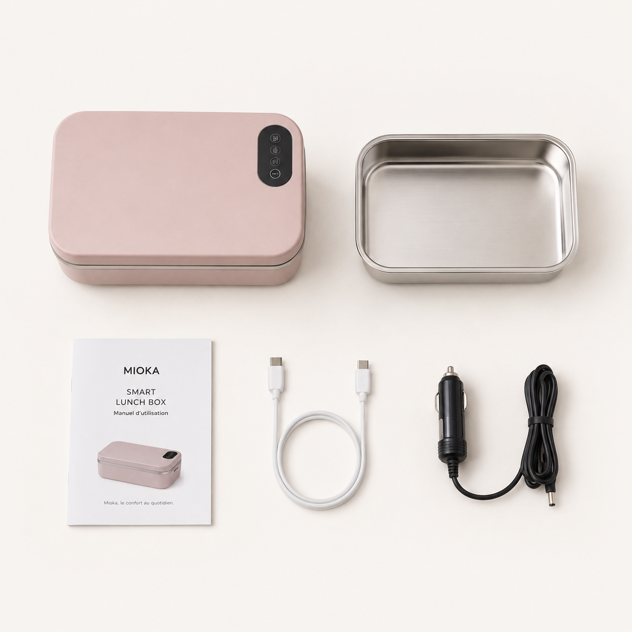 MIOKA Smart — Lunch Box Chauffante Compacte 800ml | Repas Chaud Sans Micro-ondes