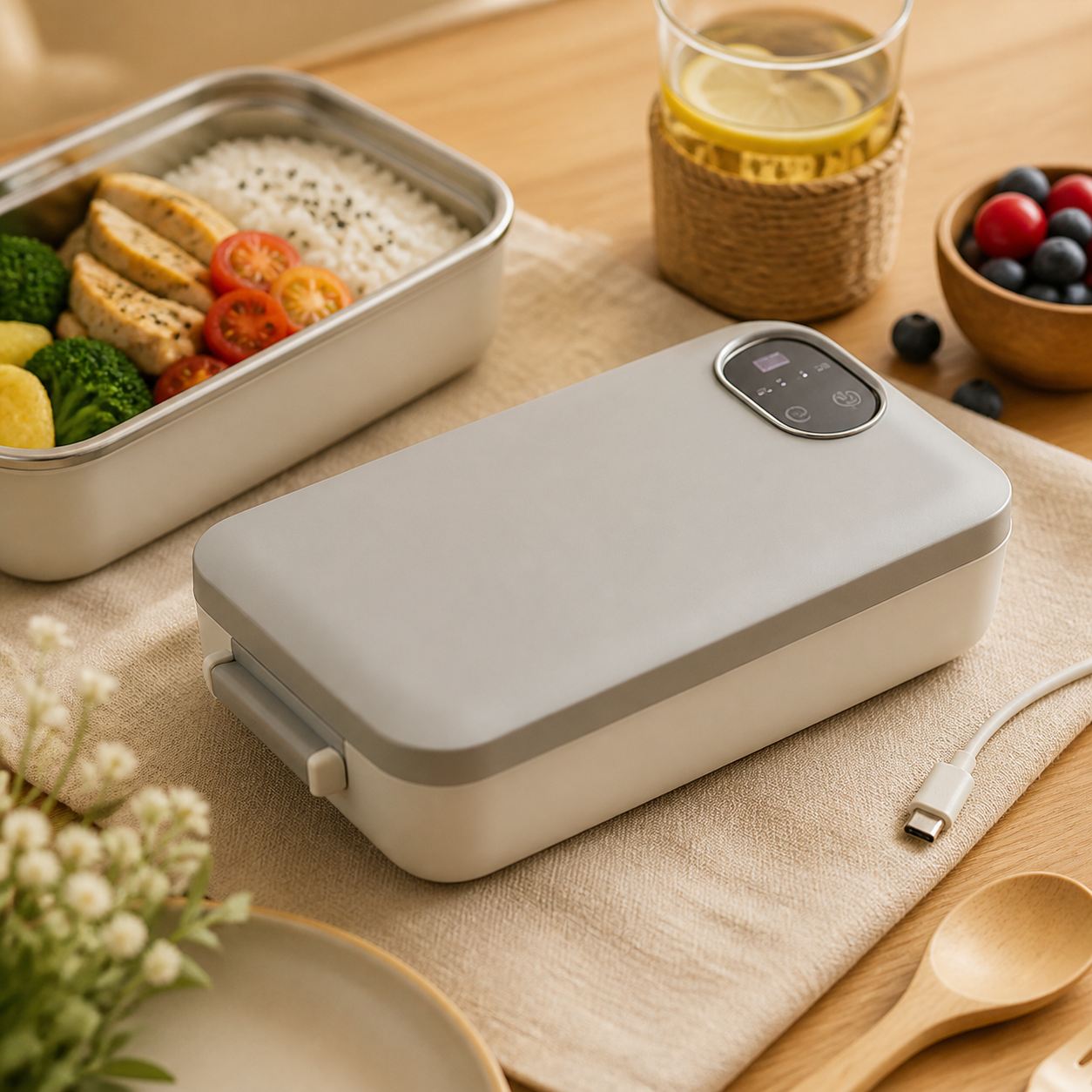 MIOKA Smart — Lunch Box Chauffante Compacte 800ml | Repas Chaud Sans Micro-ondes